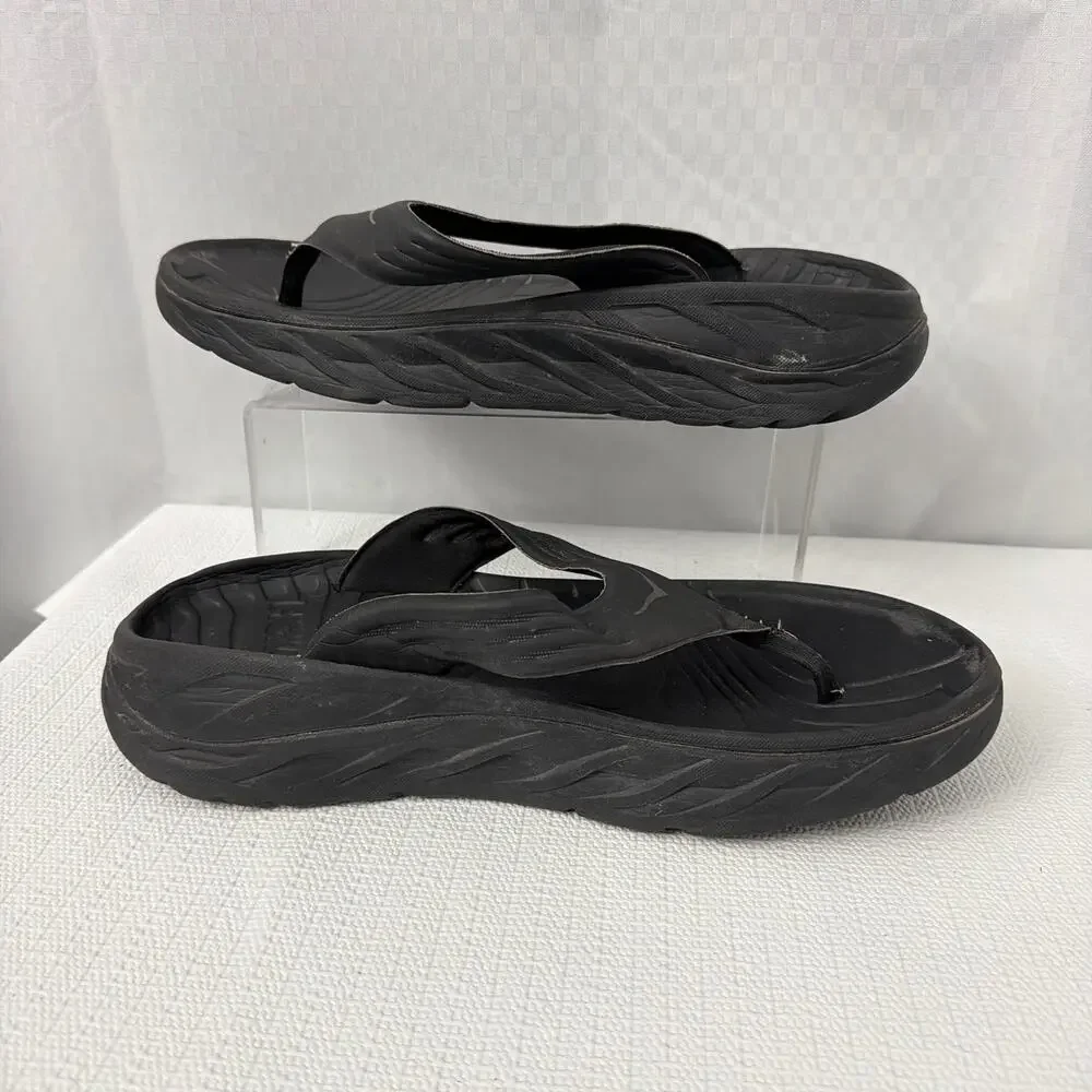 Hoka One One Flip Flop Recovery Sandals Black Mens Size 11 Comfort